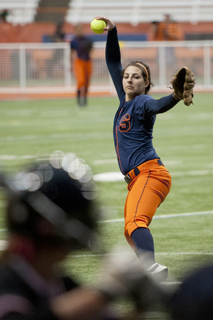 Syracuse bested Harvard 5-4 with a walk-off home run inside a rearranged Carrier Dome Sunday.