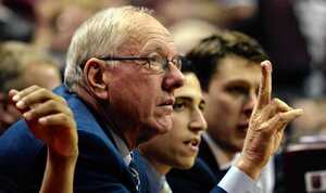 Jim Boeheim looks on during the first half of Syracuse's 74-58 win at Florida State on Sunday.