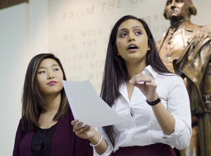 Student Association President Aysha Seedat and Parliamentarian James Franco are putting the finishing touches on a letter to the New York State Assembly that petitions for the legalization of ride-hailing services in New York state.