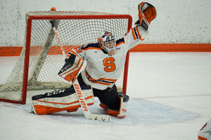 Senior Abbey Miller made 13 saves but let in four goals.