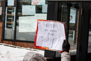 A student at the University Senate meeting on Wednesday asked about students who were suspended but were not inside Crouse-Hinds Hall during #NotAgainSU’s protest late Monday night.