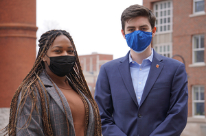 Darnelle Stinfort (left) and David Bruen were elected as Student Association vice president and president, respectively, in April's election.