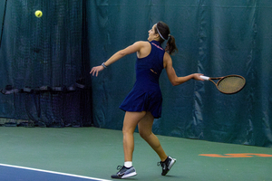 Ines Fonte and Polina Kozyreva defeated Fordham's Eleni Fasoula and Camila Baeza 6-4 in the lone set. 