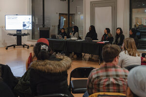 Six panelists brought a variety of perspectives to “Black-Arab Solidarities: A Brief and Interactive History.” Panelists’ research and initial thoughts on the subject were presented first before opening a conversation with the audience. 