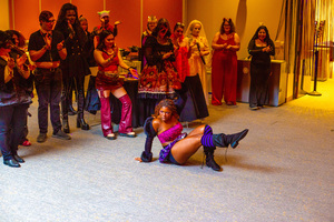 Attendees of Syracuse University’s HalloQueen Ball participated in voguing, a style of dance specific to Ballroom culture. The event aimed to celebrate members of the queer community during LGBTQ+ History Month. 