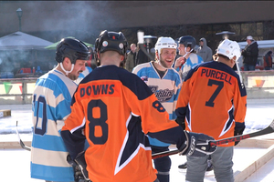 Hop Farms Hockey Club and the Bearcats faced off at Saturday's Pond Hockey Classic. This is the fourth iteration of the event.

