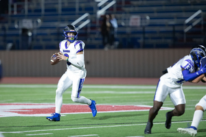 Luke Carney totaled over 10,000 passing and 3,000 rushing yards in four years at Dallas Christian High School, rewriting Texas' record books.