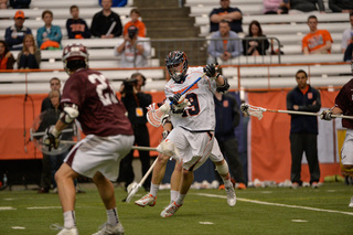 Reserve attack Jeff Desko operates in the offensive zone. 