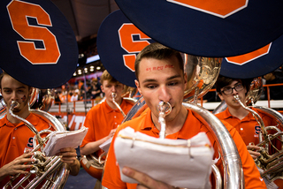 Syracuse students packed the Dome behind the basket closest to SU’s bench. Many arrived hours early and waved signs. 