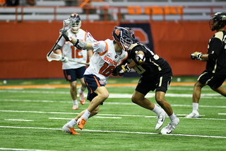 Brendan Curry presses forward into a shooting lane. 